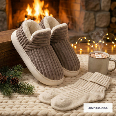 Fireside Slippers – Corduroy Sherpa Slippers