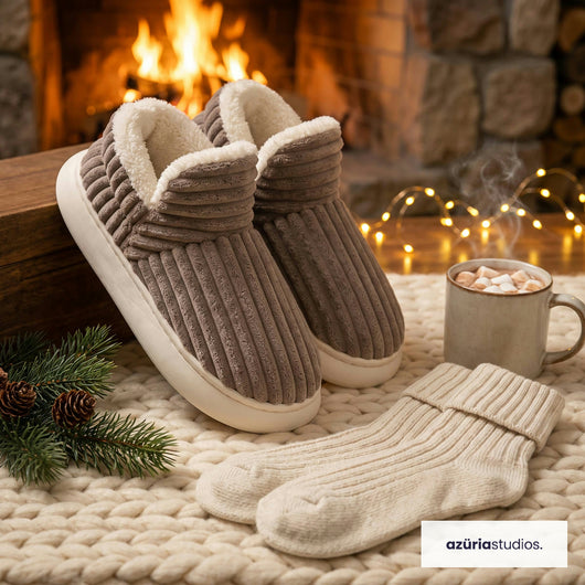 Fireside Slippers – Corduroy Sherpa Slippers