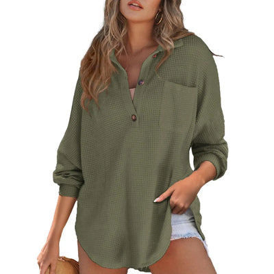 Azüria Oversized Waffle Henley