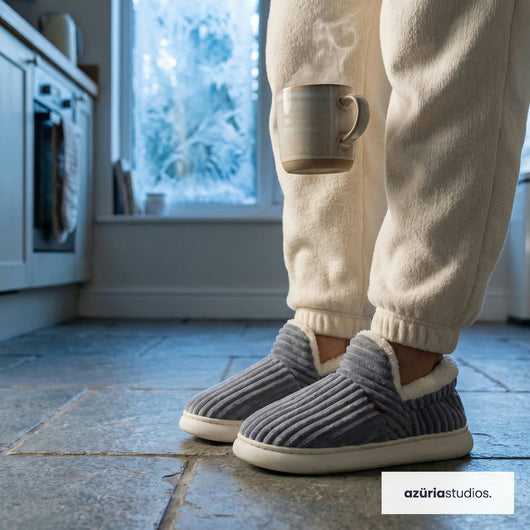 Fireside Slippers – Corduroy Sherpa Slippers