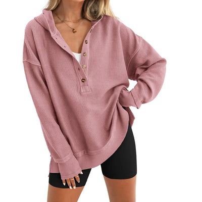 Azüria Oversized Quarter-Button Pullover