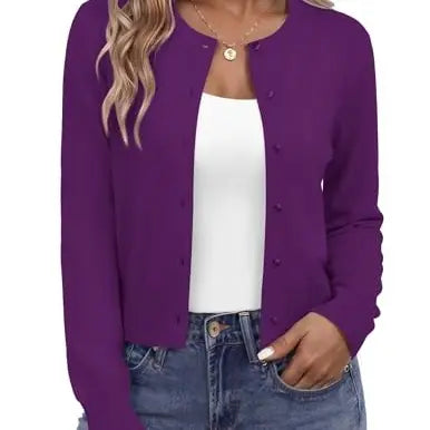 Azüria Cropped Button Cardigan