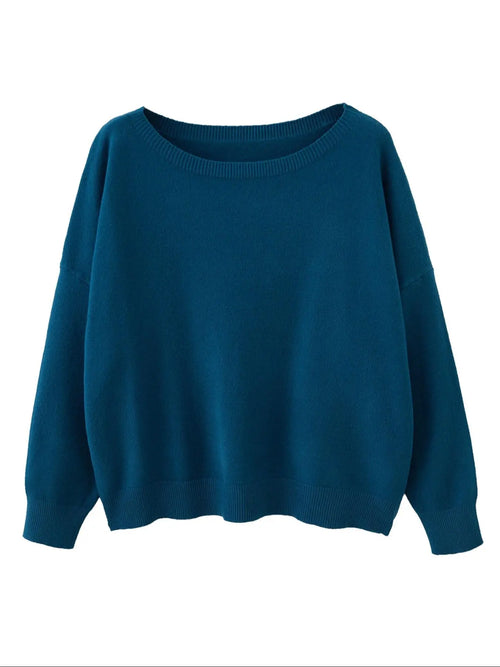 Azüria Drop Shoulder Scoop Neck Sweater