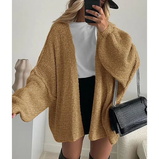 PrettyGarden Women's Oversized Cardigan Sweater Fall Long Lantern Sleeve Knit Open Front Lightweight Sweater Knitwear Tops#DealsForYouDays