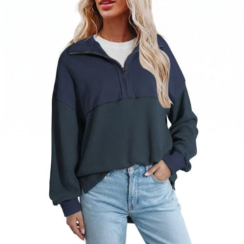Azüria Half-Zip Waffle Pullover