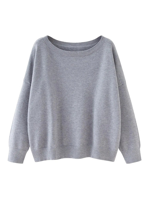 Azüria Drop Shoulder Scoop Neck Sweater