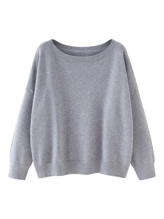 Azüria Drop Shoulder Scoop Neck Sweater