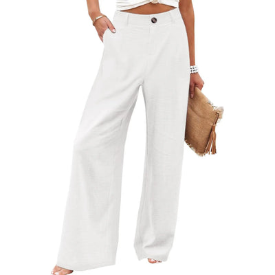 Azüria Cotton Linen Wide Leg Pants