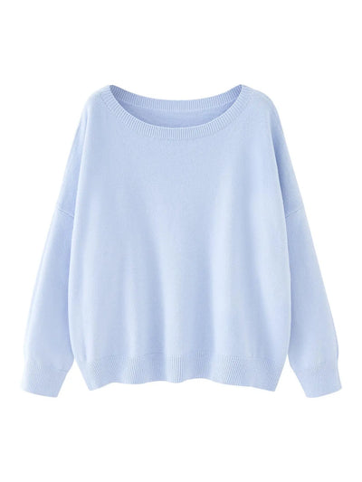 Azüria Drop Shoulder Scoop Neck Sweater