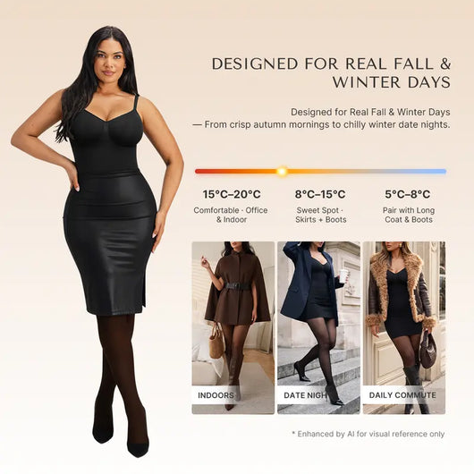 Women’s Tummy Control Fleece-Lined Sheer Tights