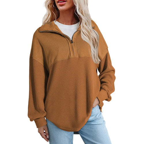 Azüria Half-Zip Waffle Pullover