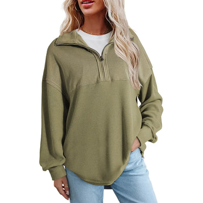 Azüria Half-Zip Waffle Pullover
