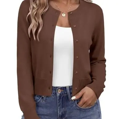 Azüria Cropped Button Cardigan