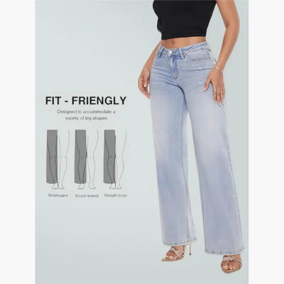 Women’s Curve-Hugging Wide-Leg Jeans