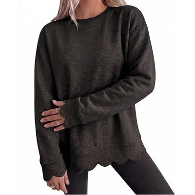 Azüria Scallop Hem Tunic Sweatshirt