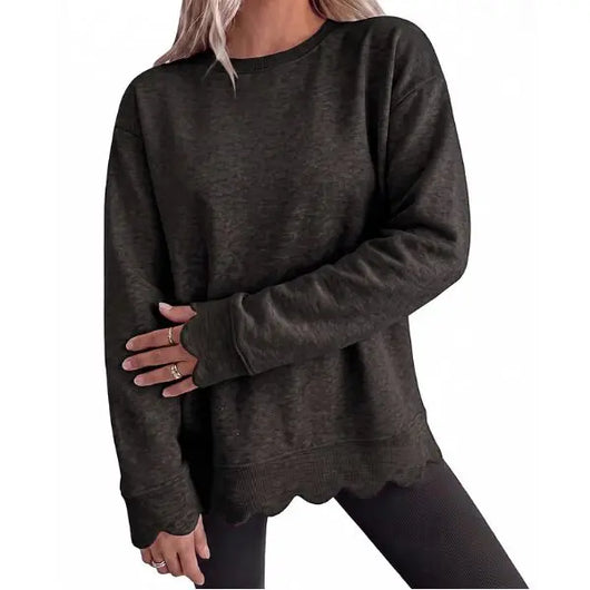 Azüria Scallop Hem Tunic Sweatshirt