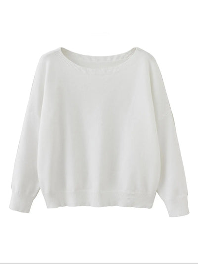 Azüria Drop Shoulder Scoop Neck Sweater