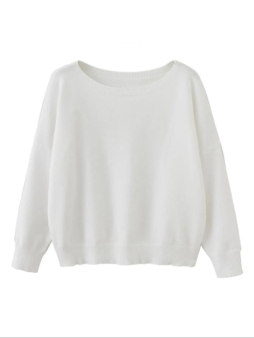 Azüria Drop Shoulder Scoop Neck Sweater