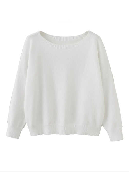 Azüria Drop Shoulder Scoop Neck Sweater