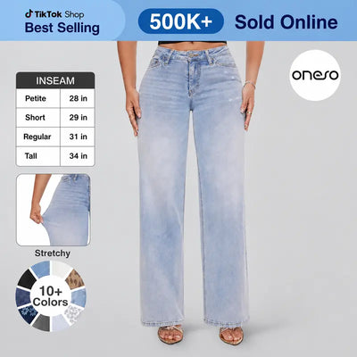 Women’s Curve-Hugging Wide-Leg Jeans