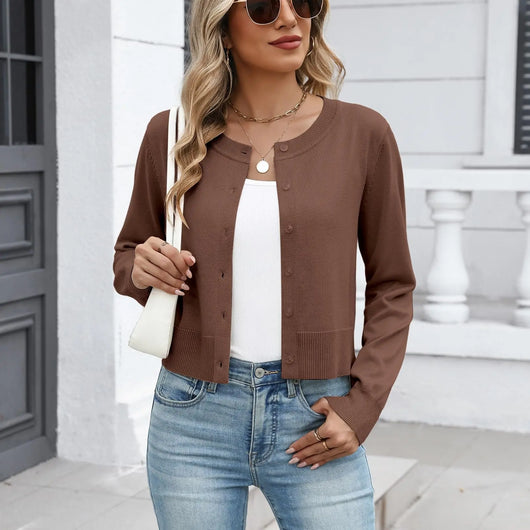 Azüria Cropped Button Cardigan