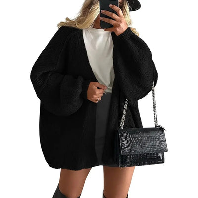 PrettyGarden Women's Oversized Cardigan Sweater Fall Long Lantern Sleeve Knit Open Front Lightweight Sweater Knitwear Tops#DealsForYouDays
