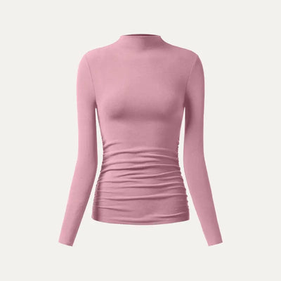Azüria SoftContour — Ruched Mockneck Top — French Mauve