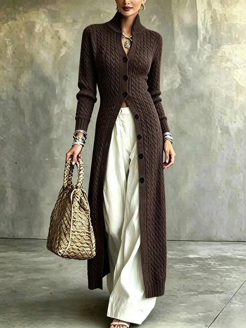 Azüria Longline Cable Knit Cardigan