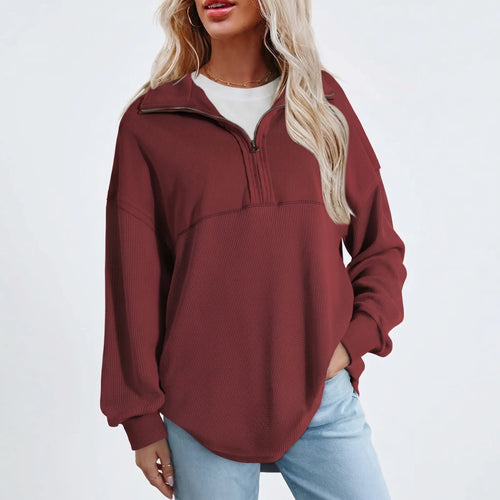 Azüria Half-Zip Waffle Pullover