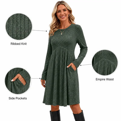 Women’s Ribbed Knit Sweater Dress