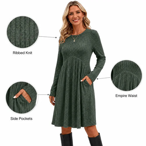 Women’s Ribbed Knit Sweater Dress