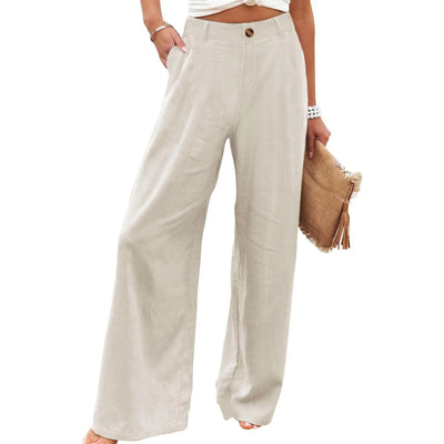 Azüria Cotton Linen Wide Leg Pants