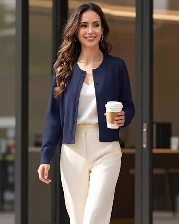 Azüria Cropped Button Cardigan