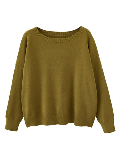 Azüria Drop Shoulder Scoop Neck Sweater