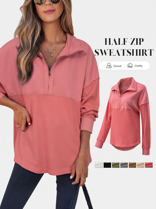 Azüria Half-Zip Waffle Pullover