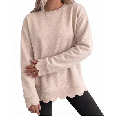 Azüria Scallop Hem Tunic Sweatshirt