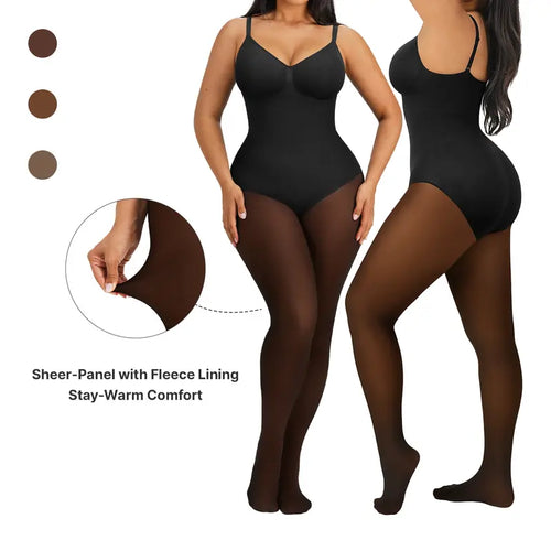 Women’s Tummy Control Fleece-Lined Sheer Tights