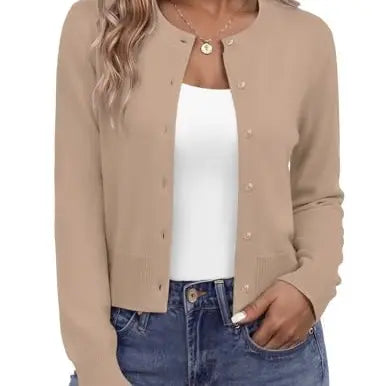 Azüria Cropped Button Cardigan