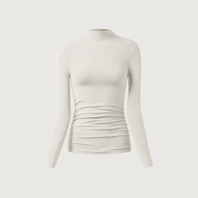 Azüria SoftContour — Ruched Mockneck Top — Off White