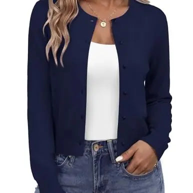 Azüria Cropped Button Cardigan