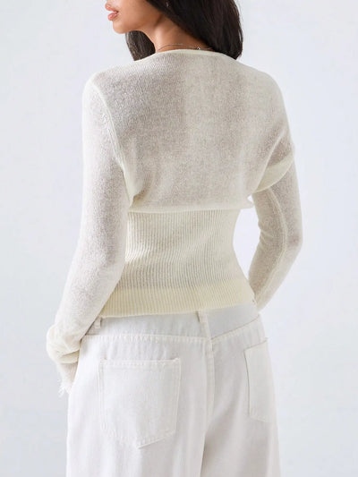 Juliette Lace Trim Cropped Cardigan