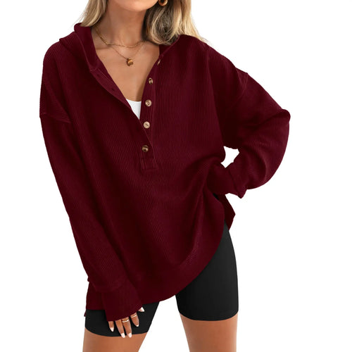 Azüria Oversized Quarter-Button Pullover