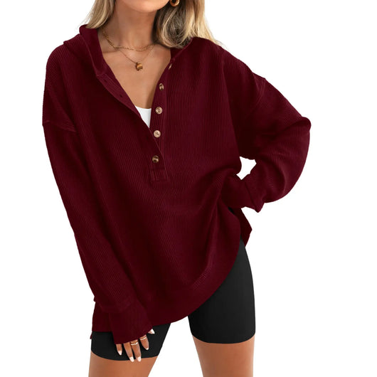 Azüria Oversized Quarter-Button Pullover