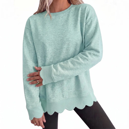 Azüria Scallop Hem Tunic Sweatshirt