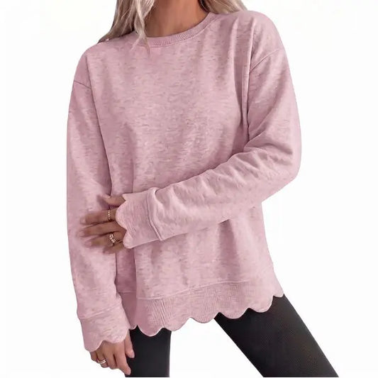Azüria Scallop Hem Tunic Sweatshirt