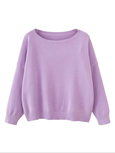 Azüria Drop Shoulder Scoop Neck Sweater