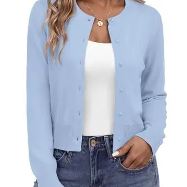 Azüria Cropped Button Cardigan
