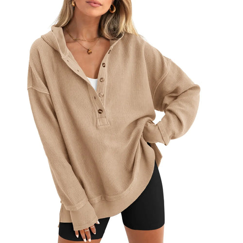 Azüria Oversized Quarter-Button Pullover