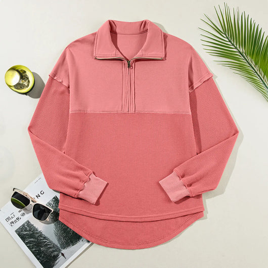 Azüria Half-Zip Waffle Pullover