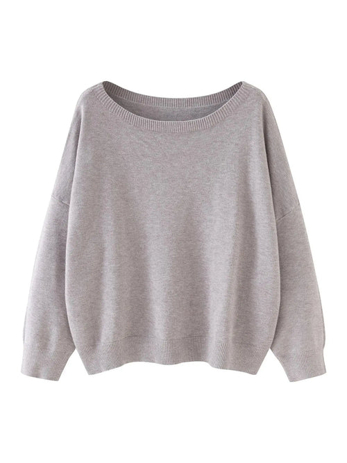 Azüria Drop Shoulder Scoop Neck Sweater